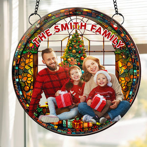 Custom Photo Christmas Gifts For Family Stained Glass 04dgdt160924 - Ornament - GoDuckee