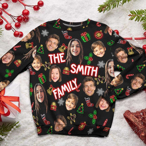 Custom Photo Family Christmas Sweatshirt 02TOMH101024 - AOP Products - GoDuckee