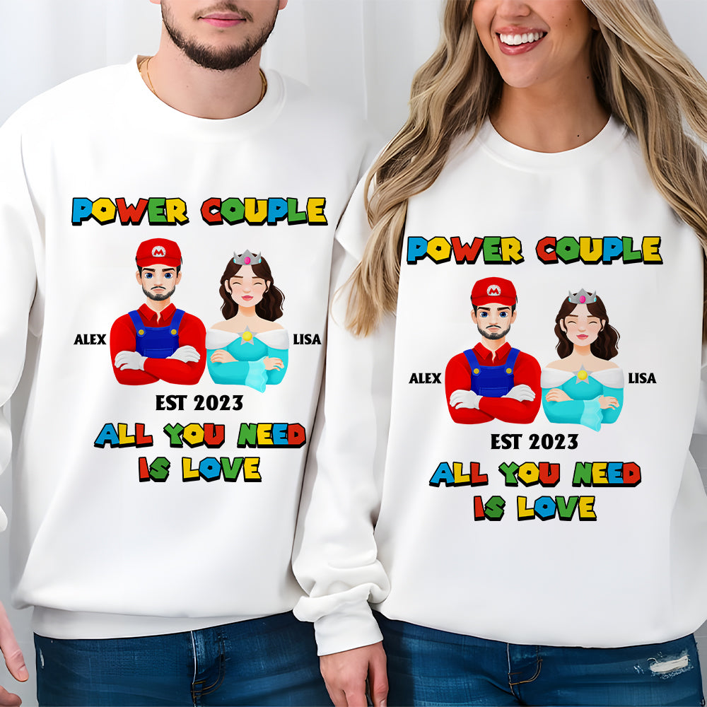 Personalized Gifts For Couple Shirt Valentine Power Couple 03XQMH291124PA