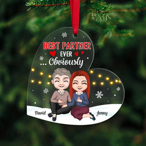 Best Partner Ever... Obviously, Personalized Chrismas Ornament, Gift For Couple - Ornament - GoDuckee