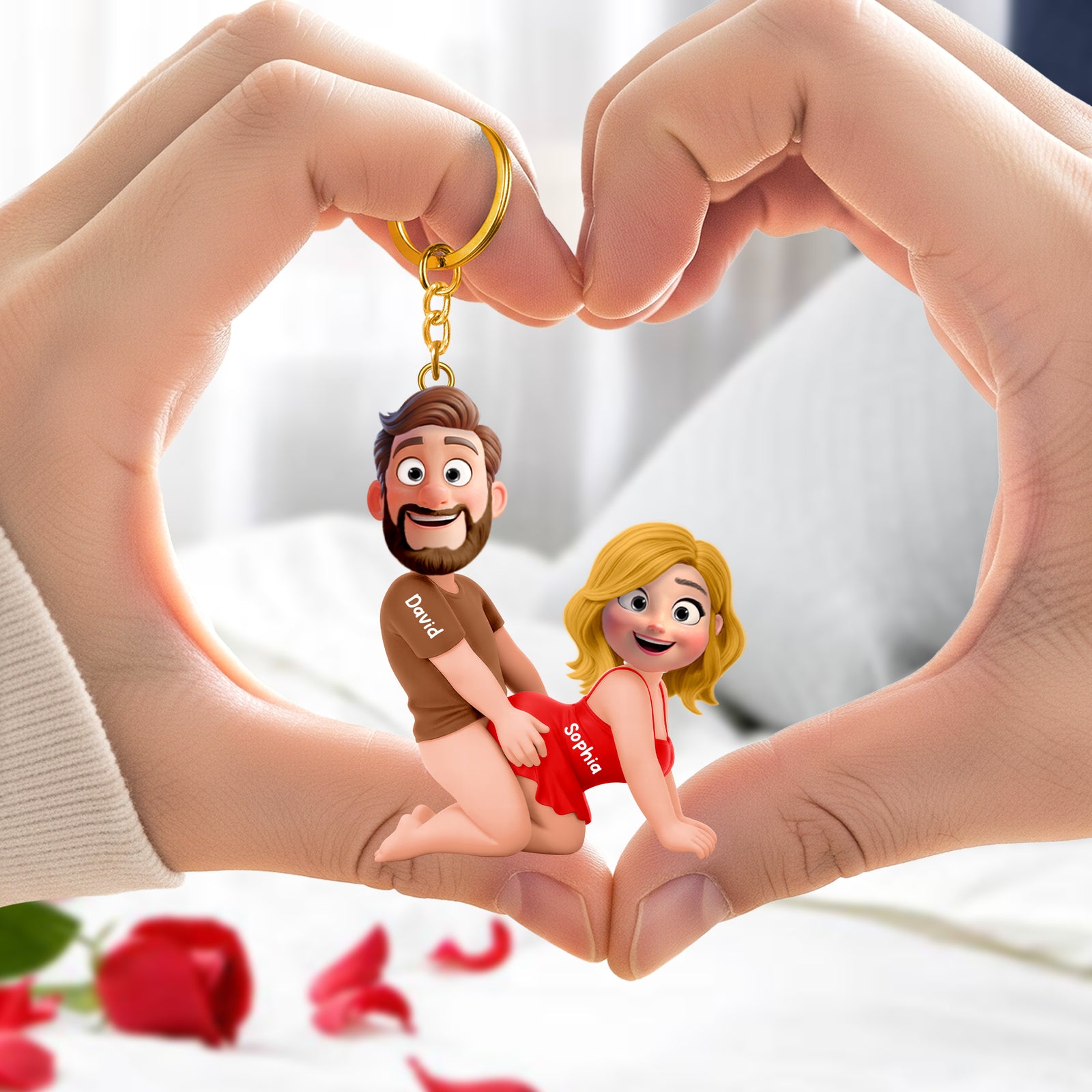 Naughty Couple Keychain - Personalized Gifts For Couple 05naqn140126 - Keychains - GoDuckee