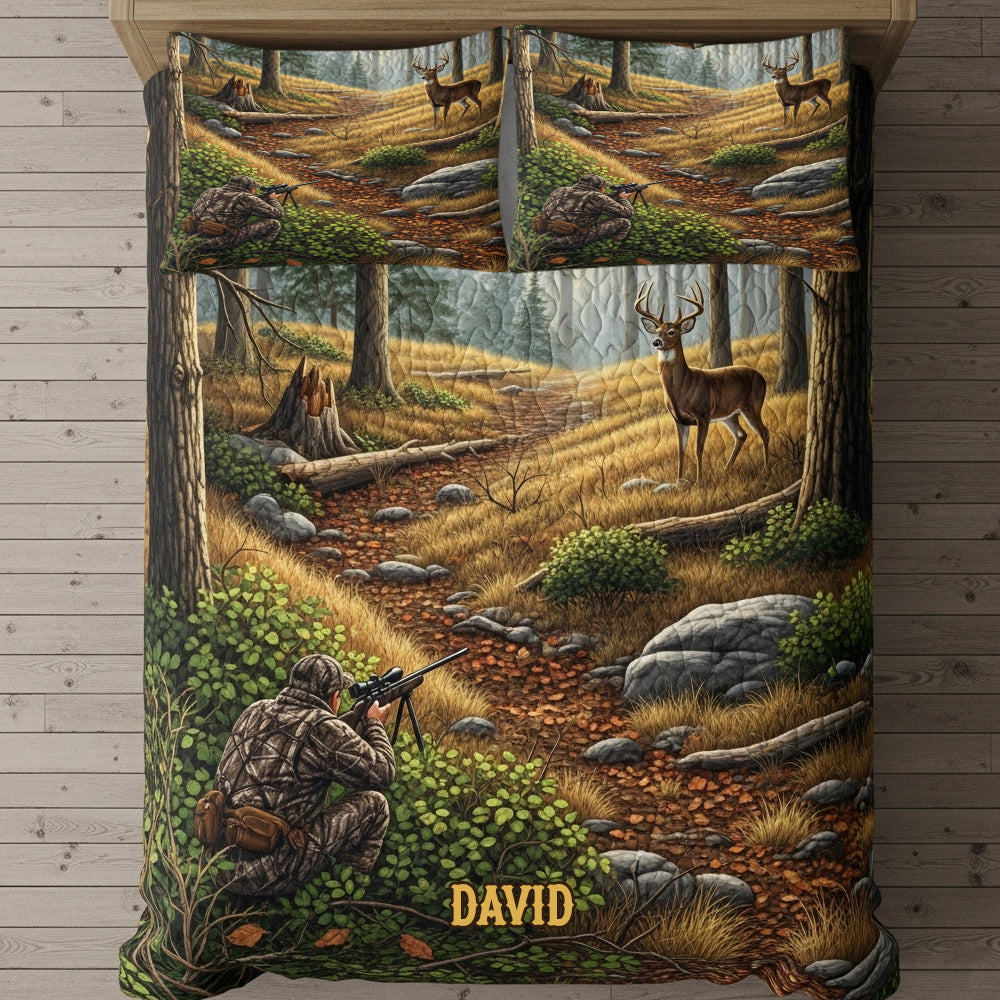 Deer Hunting Personalized Gifts For Hunting Lovers Quilt Bedding Set Special Line 05totn150725 - Blanket - GoDuckee