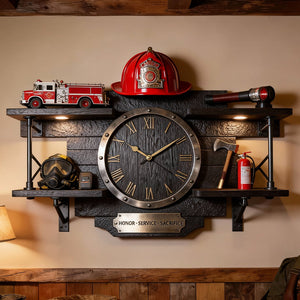 Personalized Gifts For Firefighter Lovers Acrylic Hanging Wall Clock 04TOTN261225-Homacus