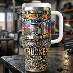 Old Trucker 40oz Tumbler - Personalized Gifts For Trucker Tumbler 03PATA250326 - Tumbler Cup - GoDuckee