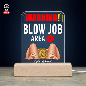 Warning! Blow Job Area-Personalized 3D Led Light- Gift For Him/ Gift For Her- Couple Led Light - Led Night Light - GoDuckee