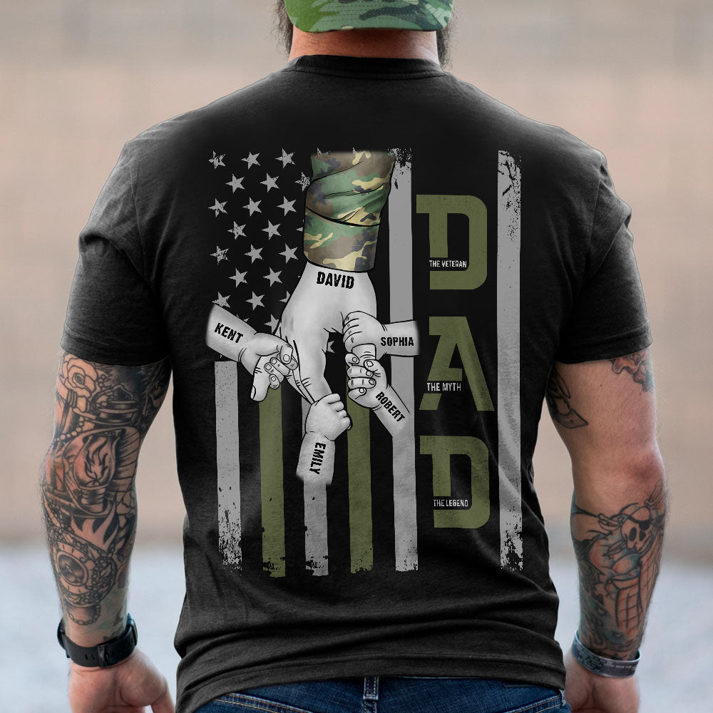Dad- Gift For Dad- Personalized Shirt- Holding Hands With Dad Shirt- Veteran Dad- Father's Day Shirt - Shirts - GoDuckee