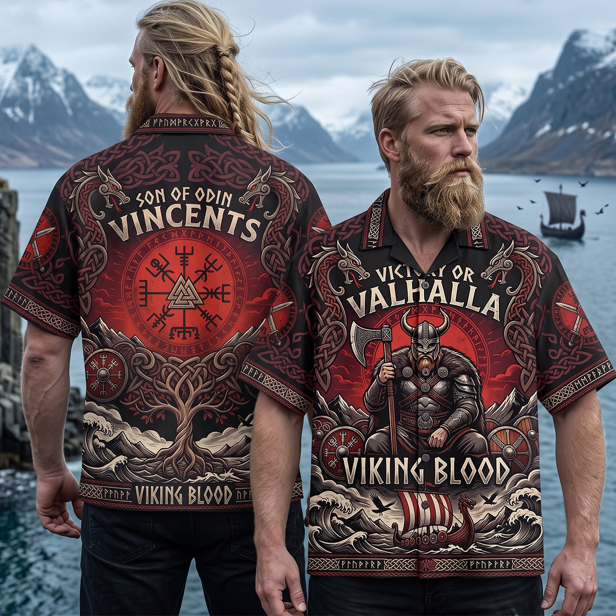 Viking Blood Hawaiian Shirt - Personalized Gifts 01patn170726 - Hawaiian Shirts - GoDuckee