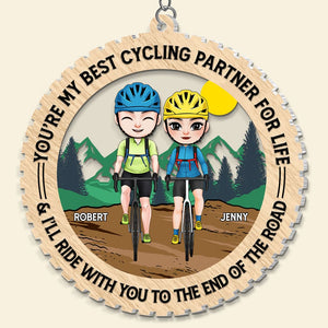 I'll Ride With You To The End Of The Road, Personalized Keychain, Valentine Gifts, Couple Gifts - Keychains - GoDuckee