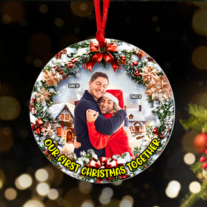 Custom Photo Gifts For Couple Christmas Ornament First Christmas 01xqpu100924 - Ornament - GoDuckee