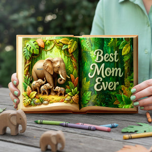 Mom And Kid Elephant Acrylic Plaque - Personalized Gifts For Mothers 03tota050226 - Shaped Plaques - GoDuckee