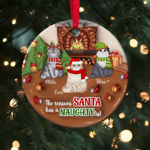 Personalized Christmas Gifts For Cat Lover 3D Inflated Ceramic Ornament 04KAMH170824 - Ornament - GoDuckee