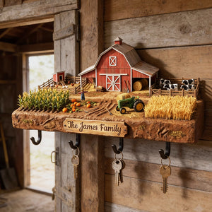 Farming Wood Key Hanger - Personalized Gifts For Farmers 04kita181225 - Wood Sign - GoDuckee