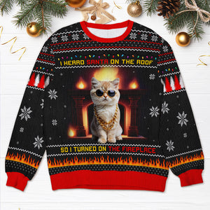 Custom Photo Christmas Ugly Sweaters, Fireplace & Led Christmas Lights 02TGQN121024 - AOP Products - GoDuckee