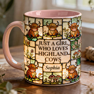 Just A Girl Who Loves Highland Cows Mug - Personalized Gifts 04HYDT170126 - Coffee Mug - GoDuckee