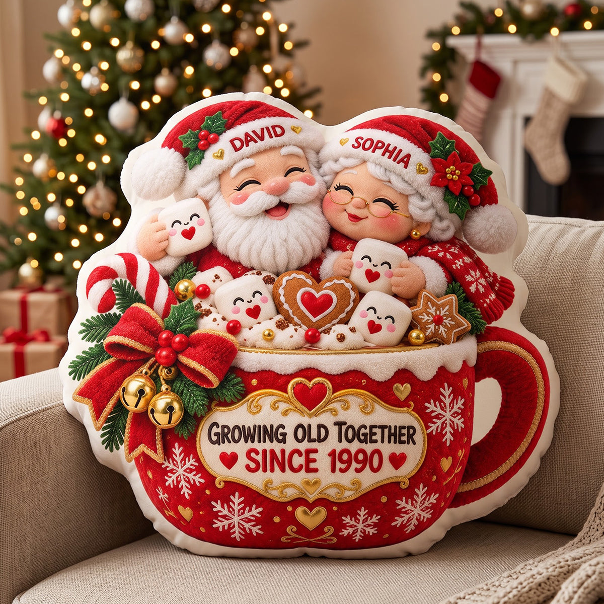 Growing Old Together Pillow - Personalized Christmas Gifts For Couple 04totn211026 - Pillow - GoDuckee