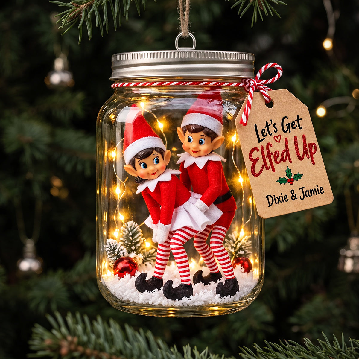 Cheeky Couple Christmas Ornament - Personalized Gifts For Couple 07huta211026 - Ornament - GoDuckee
