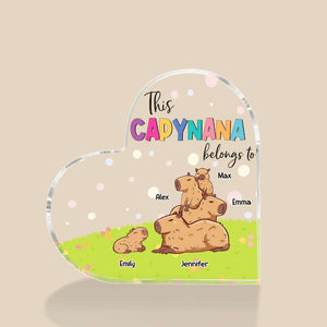 This Capynana Belongs To, Gift For Grandma, Personalized Acrylic Plaque, Capybara Plaque, Mother's Day Gift - Decorative Plaques - GoDuckee