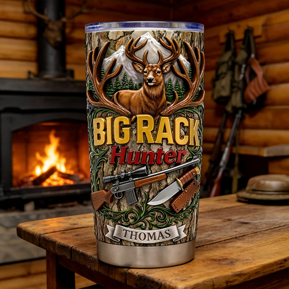 Big Rack Hunter Tumbler - Personalized Gifts For Hunters 01tydt120326 - Tumbler Cup - GoDuckee