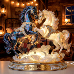 Luxury Horse Couple Light Box - Personalized Gifts For Couple & Horse Lover 06QHLU281125 - Light Box - GoDuckee