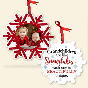 Grandchildren Are Like Snowflakes, Gift For Grandparents, Personalized Ornament, Custom Image Snowflakes Ornament, Christmas Gift 04HTHN090823 - Ornament - GoDuckee