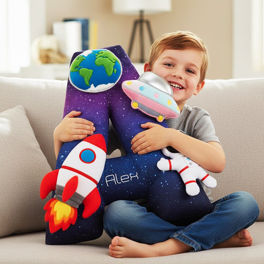 Space Alphabet Custom Shaped Pillow Personalized Gifts 01hyta151125 - Pillow - GoDuckee