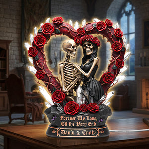 Skeleton Couple Acrylic Light Box - Personalized Gifts For Couples 01hutn121225 - Light Box - GoDuckee