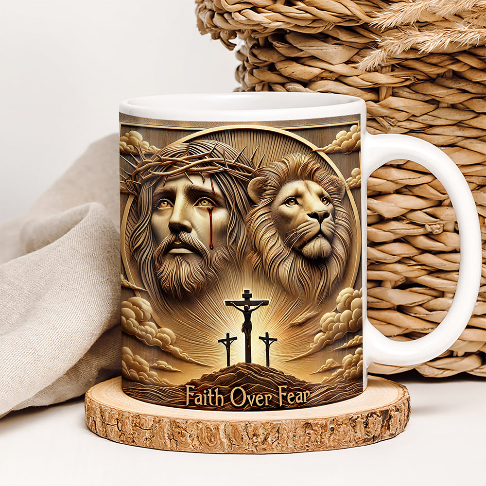 Gifts For Jesus Lover Coffee Mug Faith Over Fear 05xqqn150125 - Coffee Mug - GoDuckee