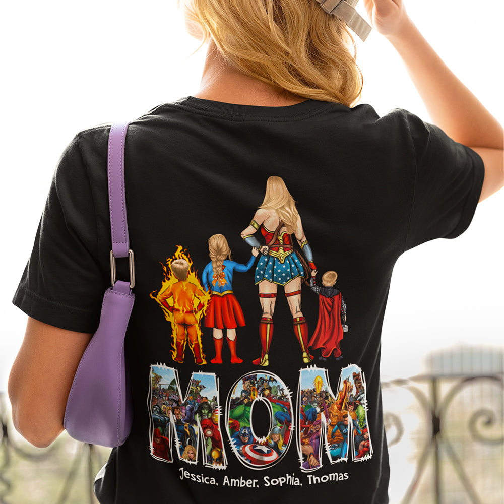 Personalized Gifts For Mom Shirt Super Mom And Kids 03ACDT250324PA