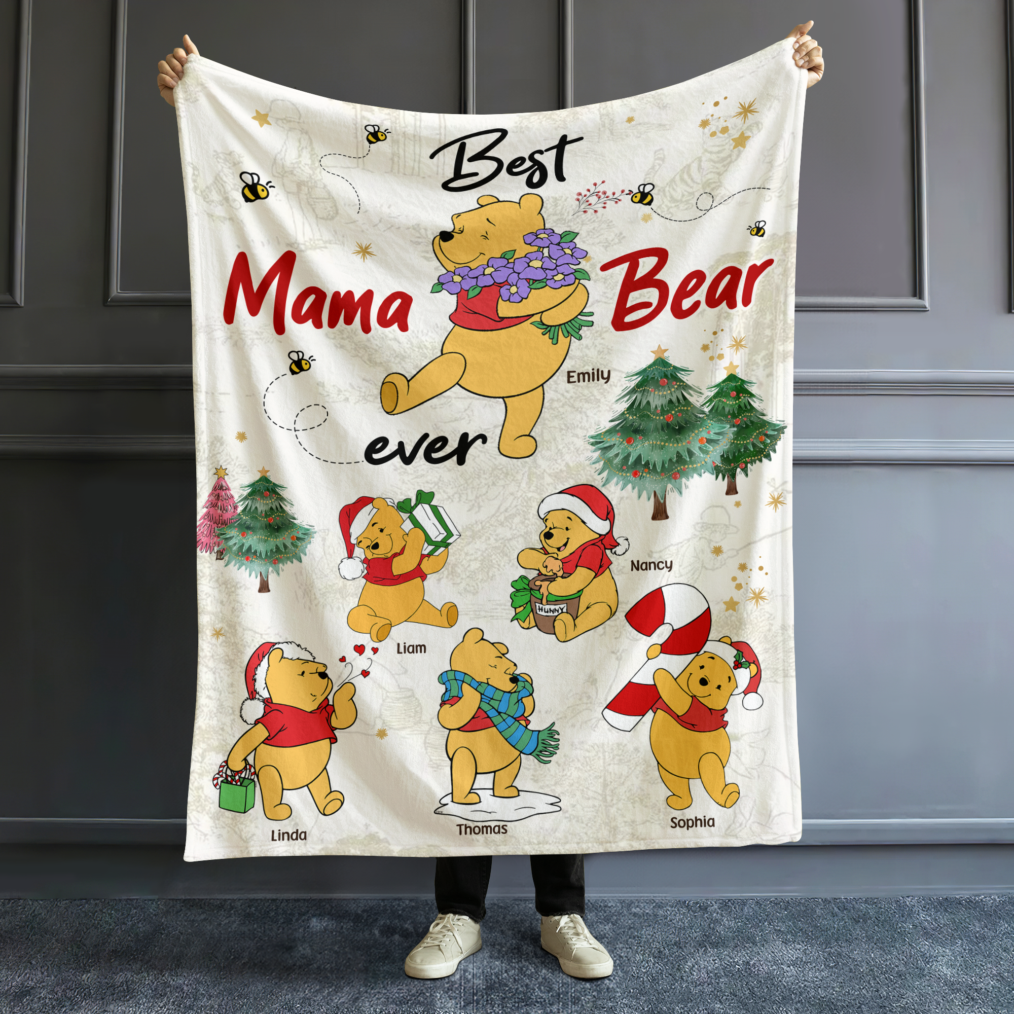 Personalized Christmas Gifts For Mom Blanket, Best Mama Bear Ever 03kapu130924 - Blanket - GoDuckee