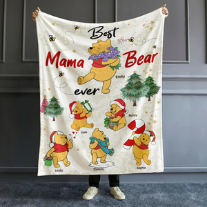 Personalized Christmas Gifts For Mom Blanket, Best Mama Bear Ever 03kapu130924 - Blanket - GoDuckee