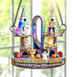 Furry Overlords Suncatcher Ornament - Personalized Christmas Gifts For Cat Lovers 06tgqn290725 - Ornament - GoDuckee
