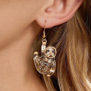 Tired Anti-social Sloth Hang In There Earrings - Personalized Gifts For Sloth Lover 06qhqn240625 - Earrings - GoDuckee