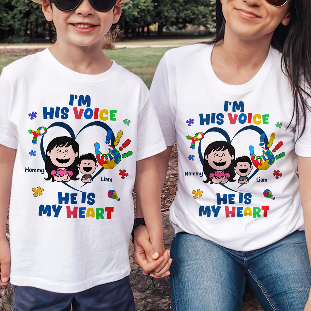 Personalized Gifts For Autism Mom Shirt I'm His Voice 03kapu240225hh - Shirts - GoDuckee
