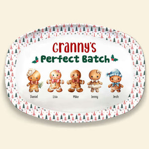 Family's Perfect Batch, Gift For Family, Personalized Resin Plate, Gingerbread Kids Plate, Christmas Gift - Resin Plate - GoDuckee
