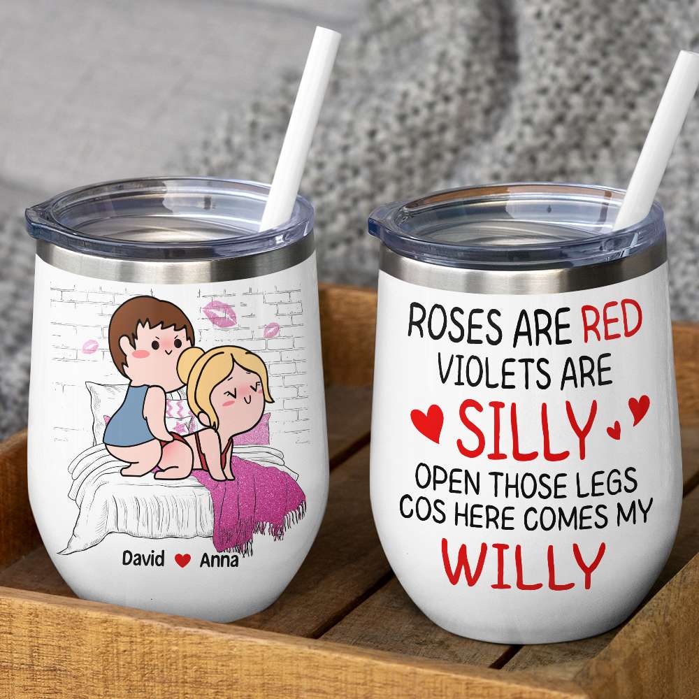 Personalized Gifts For Girlfriend Wine Tumbler Open Those Legs - Tumbler Cups - GoDuckee
