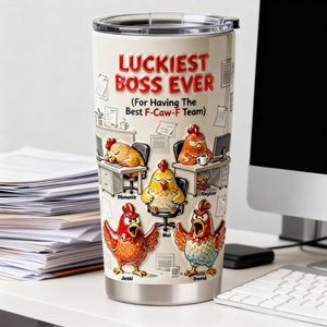 Boss Chicken Office Tumbler - Personalized Gifts For Boss 05nalu291225 - Tumbler Cup - GoDuckee