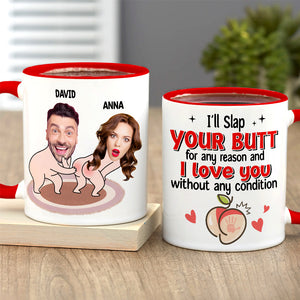 I Love You Without Any Condition, Funny Custom Couple Face Coffee Mug, Gift For Couple, Valentine's Gifts - Coffee Mug - GoDuckee