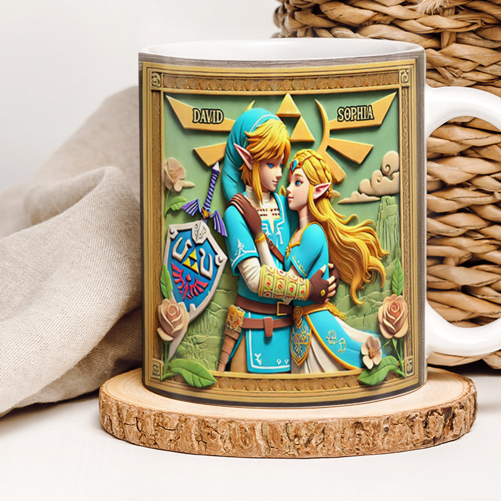 Personalized Gift For Game Loving Couple White Mug, Adventurer & His Princess 04QHDT231224 - Coffee Mug - GoDuckee