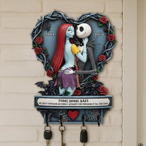 Naughty Spooky Couple Key Hanger Personalized Gift For Couple 01qhtn270525 - Wood Sign - GoDuckee