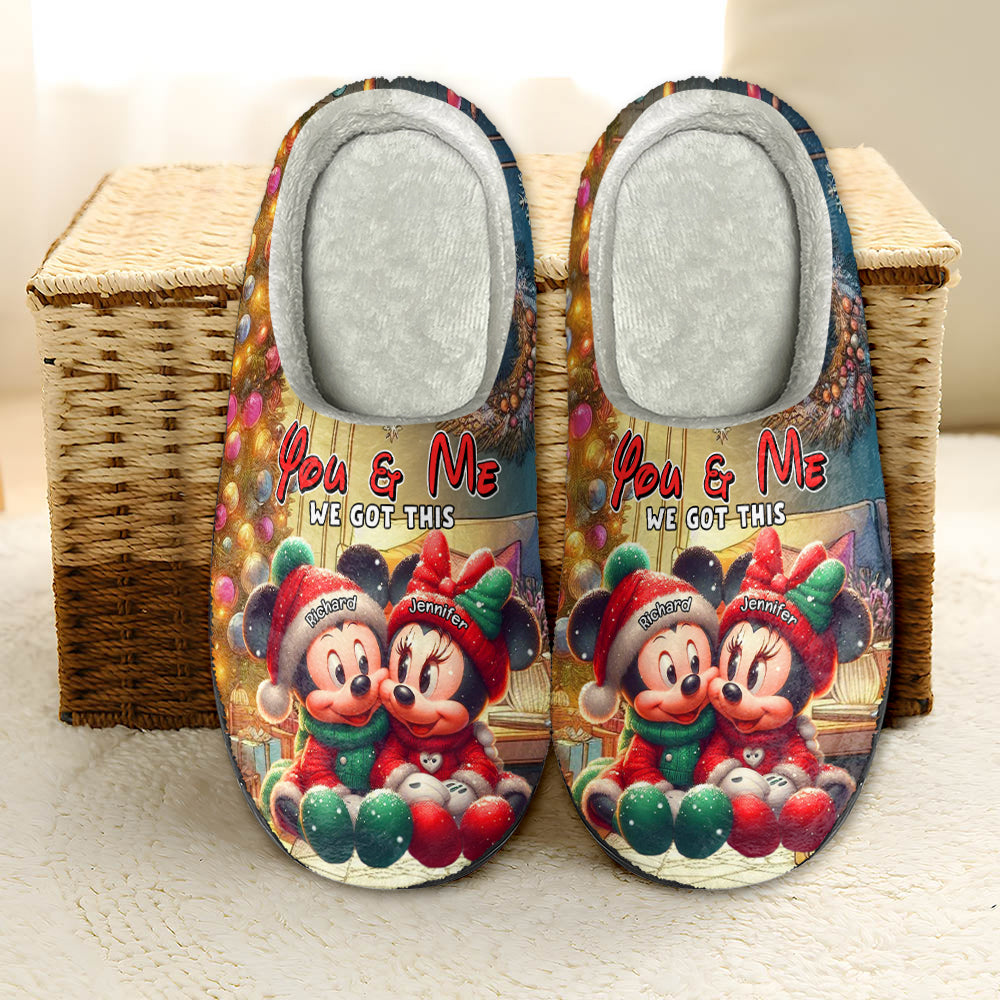 Personalized Gifts For Couple Slippers Christmas 02XQLU160924 - Shoes - GoDuckee