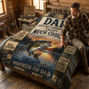 Hooked On Papa Forever Blanket - Personalized Gifts For Dad 02TYTA230426 - Blanket - GoDuckee