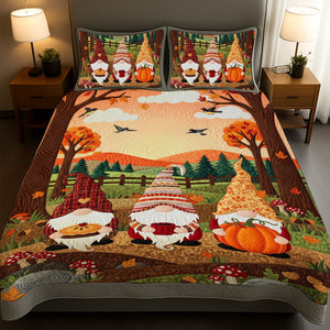 Autumn Gnome Quilt Bed Set Special Line - Gifts For Gnome Lovers 04PGLU150725 - Blanket - GoDuckee