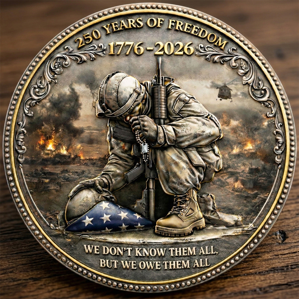 Fallen Heroes Tribute Metal Coin – 250th Anniversary Personalized Gift 05TOTN020326 - Coin - GoDuckee