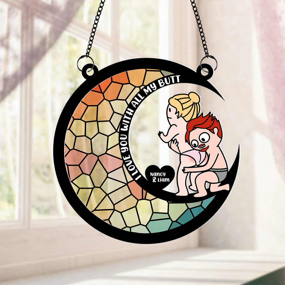 Personalized Gifts For Couple Suncatcher Window Hanging Ornament 05ohpu290524hh - Ornaments - GoDuckee