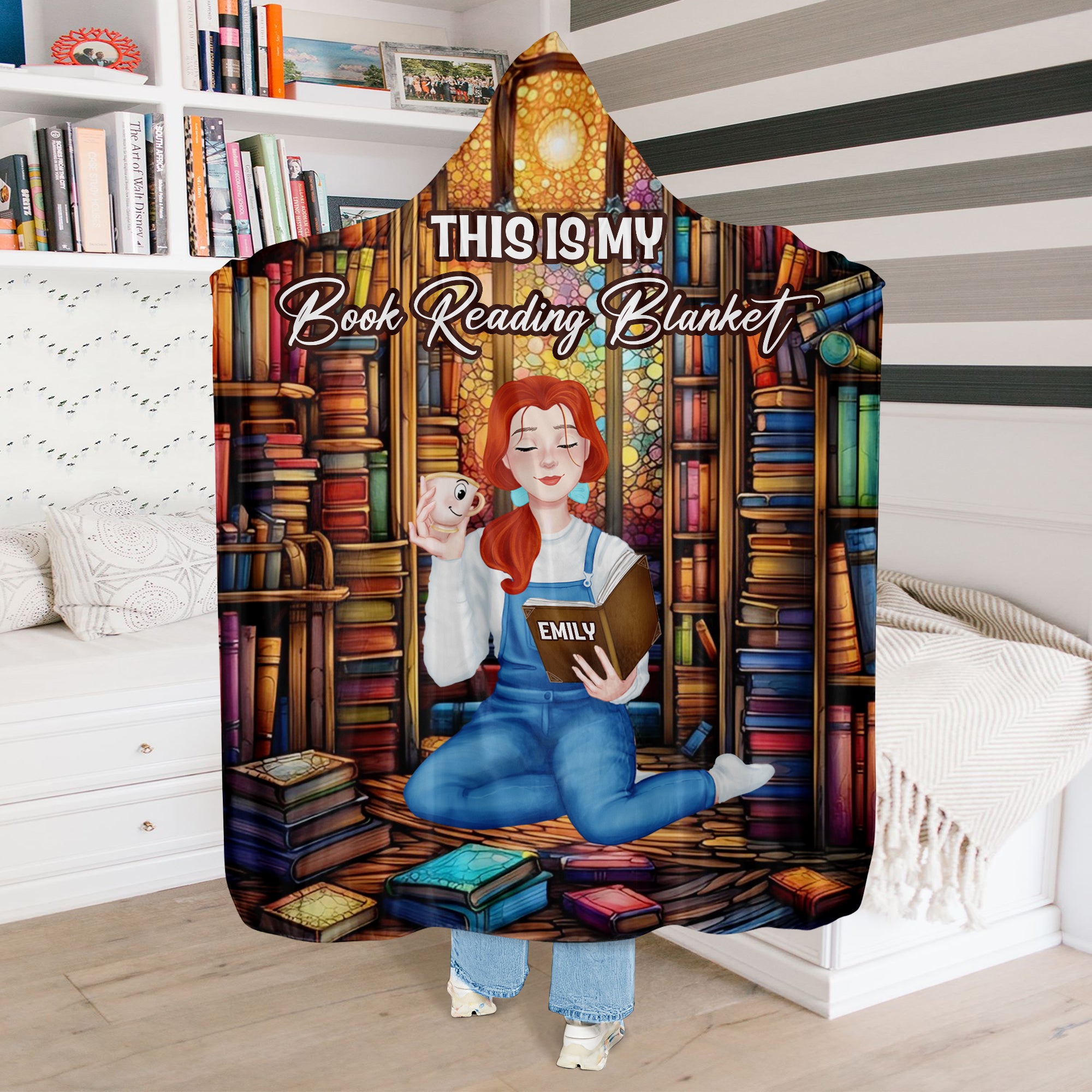 Personalized Gifts For Book Lovers Wearable Blanket Hoodie My Book Reading Blanket - Blankets - GoDuckee