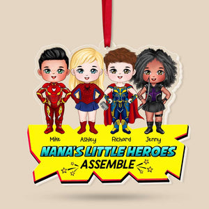 [Custom Quote]'s Little Heroes Assemble, Gift For Family, Personalized Acrylic Ornament, Super Kids Ornament, Christmas Gift 02NAHN171123PA - Ornament - GoDuckee