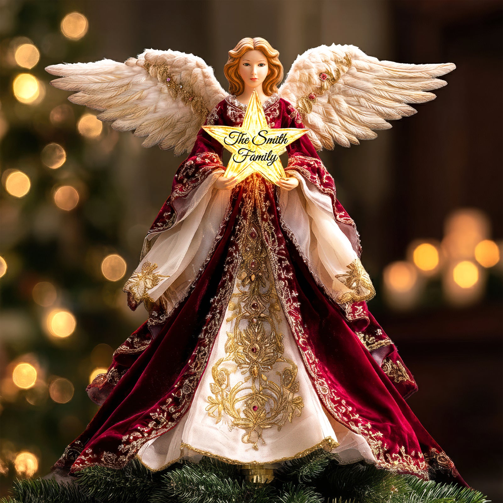 Guardian Angel Christmas Tree Topper – Personalized Gifts For Family 06tgqn191125 - Ornament - GoDuckee