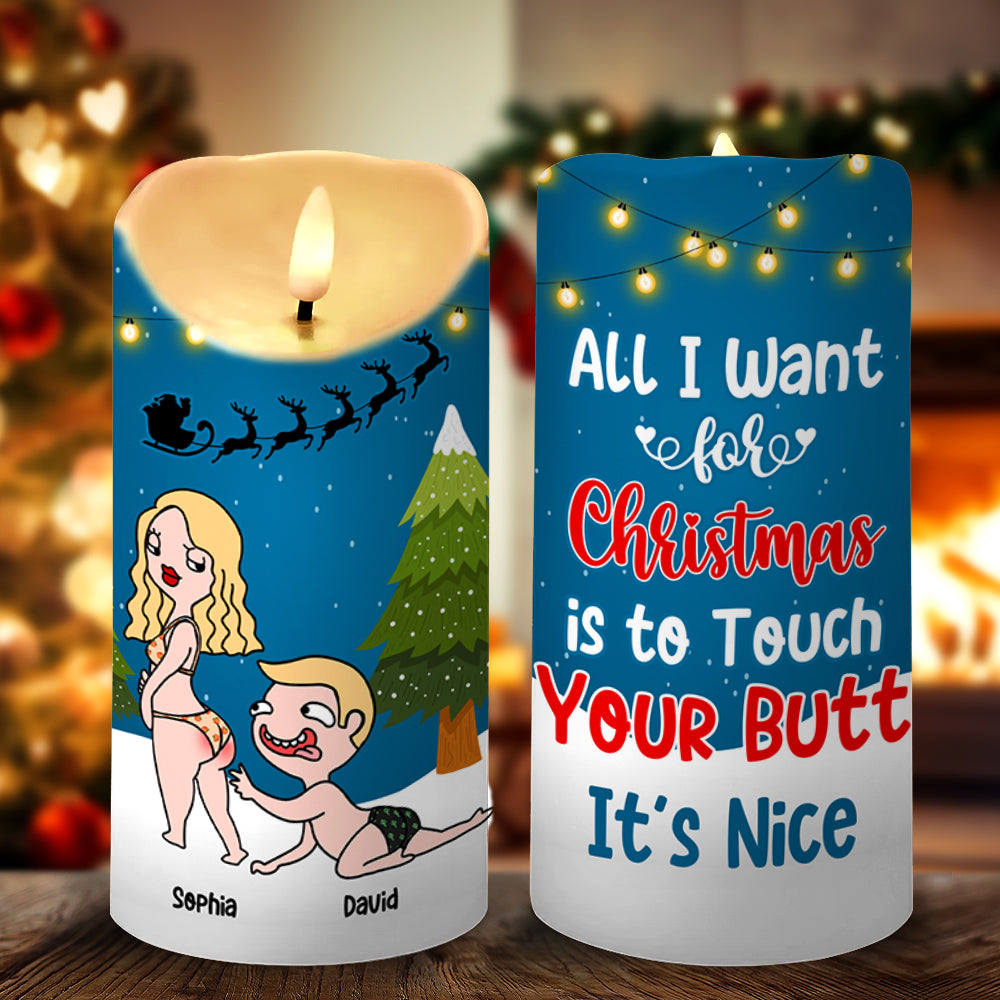 Personalized Gifts For Couple LED Candle 01ohtn301024hh Touch Your Butt It's Nice - Led Candle - GoDuckee