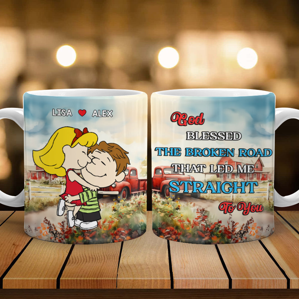 Personalized Gifts For Couple Coffee Mug Couple Hugging 02KAMH040125HHHG - Coffee Mug - GoDuckee