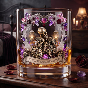Twisted Skull Couple Drinking Glass - Personalized Gifts For Couple 02qhlu310726